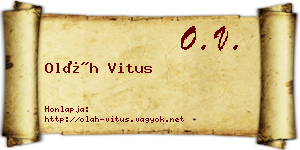 Oláh Vitus névjegykártya