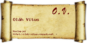 Oláh Vitus névjegykártya